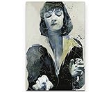 Paul Sinus Art Uma Thurman Pulp Fiction 90x60cm auf Leinwand gespannt fertig zum aufhäng