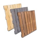 Holzfliese aus imprägnierten Kiefernholz· verschiedene Sets und Farben· 50x50x3,5cm · Anthrazit · 2Stk - 0,5qm 50x50x3,5cm ·