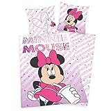rainbowFUN.de Disney Minnie Mouse Bettwäsche 135x200 Baumwolle/Linon Kinderbettwäsche Mini M