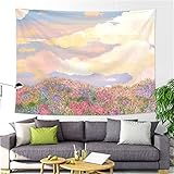 YYRAIN Nordic Polyester Pastoralen Landschaft Tapisserie Bankett Dekoration Wandbehang Zuhause Wohnzimmer Schlafzimmer Hintergrund Wand Multifunktionale Strandtuch Tischdecke 59x52 Inch{W150xH130cm}