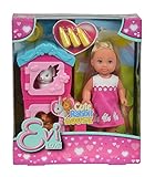 Simba 105733065 - Evi Love Cute Rabbit House / mit zweistöckigem Hasenstall und Hasen / Zubehör / Ankleidepuppe / 12cm, für Kinder ab 3 J