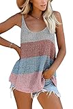 KINGFEN T Shirt Frauen Ärmellose Damen Sexy Sommer Shirts Kleidung U Ausschnitt Damenmode Weste Unifarben Lässige Top Braun S 36-38