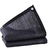 gewächshaus hagelschutz schattennetz,Sunshade Cloth Sunshade Net Schwarz 6-polige Plane Haushalt Regenschutz Sun UV-Verschlüsselung Dicke trapezförmige Dachisolierung Net Car Flower Mesh Cover(S