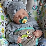 XIANZI 2021 NEU Reborn Dolls, Baby- Und Kleinkindpuppen, 19in Realistische Geschlossene Augen Schlaf Junge Weiches Vinyl Silikon Baby Nettes Neugeborenes Spielzeug Geschenk Fü