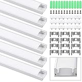 COLFULINE 6 x LED Profil Aluprofil Alu Schiene Leiste Profile LED Aluminium Profil U-Shap