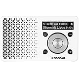 TechniSat DIGITRADIO 1 – tragbares DAB+ Radio mit Akku (DAB, UKW, Lautsprecher, Kopfhöreranschluss, Favoritenspeicher, OLED Display, klein, 1 Watt RMS) weiß/silb