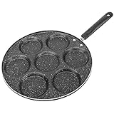 7 Löcher Bratpfanne Mit Griff, Aluminium Antihaft Spiegeleier Kochpfanne Burger Form, Frühstück Hamburger Pfannkuchen Maker, Haushaltsküche Kochgeschirr Für G