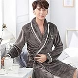 Bademäntel Männer Warme Robe Nachtwäsche Verdicken Korallen Fleece Nachthemd Winter Plus Size Nachtwäsche Casual Flanell Kimono Kleid Home Clothes D L