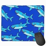 Nettes Gaming-Mauspad, Schreibtisch-Mauspad, kleines Mauspad für Laptop-Computer, Mausmatte Nettes blaues Haifisch-Hintergrundbild-Hintergrunddesig