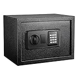 Tresor Elektronischer Safe mit Zahlenschloss und 2×Notschlüssel, an der Wand montierbar, Doppelbolzen Verriegelung, kann wertvolle Objekte aufbewahren, 35×25×25 cm, 14L