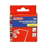 Herlitz 8767220 Lochverstärker, 11 mm quadratisch, transparent, selbstklebend, 700er Spenderbox