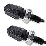 LED Motorrad Mini Blinker Tiny schwarz smoke getönt universal Quad ATV Roller 1 Paar hinten e-geprü