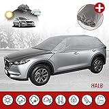 Walser 31090 Autoabdeckung AllWeather Halbgarage Größe XL hellgrau, wasserdichte Halbgarage, Staubdicht mit UV Schutz, verstärkte Gurtbefestigung