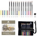 Zeichenstifte Professionelles 20 -teiliges Buntstift Set mit tragbarer Tasche Zeichnung Kunst Werkzeug Kit verschiedenen Farb