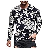 Herren Langarm T-Shirts Oberteil Herbst Winter Casual Fashion Bedrucktes Rundhals Langarm Top