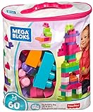 MEGA Bloks DCH54 - Bausteinebeutel, Medium 60 Teile, pink, Spielzeug ab 1 J