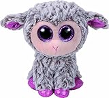 TY 36871 Lamb Dixie, Lamm grau/pink 15cm, mit Glitzeraugen, Beanie Boo's, O