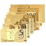 Leaftree 8 STÜCKE Banknoten Dekoration Hohe Qualität 5 10 20 50 100 200 500Euro 24 Karat Gold Überzogene Euro Antike Dekoration G