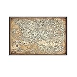 Faerûn – Dungeons & Dragons Weltkarte Poster Leinwand Wandkunst für Raumdekor Familie Schlafzimmer Badezimmer Ästhetisches Poster 60 x 90