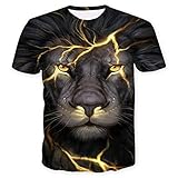 Unisex 3D Druckten Sommer-beiläufige Kurze Hülsen-T-Shirts T-Stücke Gelbe vernarbte König der Löwen T-Shirt männlich 3DT Shirt Kurzarm Rundhals Digitaldruck lässig Kurzarm-Color_3XL