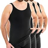 HERMKO 3007 3er Pack extralanges Herren Unterhemd (+10 cm) Tank Top aus 100% Bio-Baumwolle, Größe:D 7 = EU XL, Farbe:schw