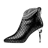 Xiand Stiefel Stiefeletten Damen Keilabsatz Kurze Knöchel-Reißverschluss-Stiefel Herbst Winter Klassische Bequeme Plattform Lässige Booties Mit Runder Sp