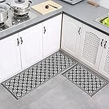 SunYe Schwarzer Teppich Rechteckig Dicke Anti-Rutsch-Absorbierende Bodenmatte Küchenteppich Geeignet Für Restaurant Küche H