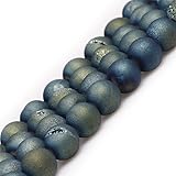 SHGbeads dunkelblaue Druzy Drusy metallisch beschichteter Achat Edelstein lose Perlen natürlich matt 10 mm Kristall Energiestein Heilkraft für Schmuckherstellung 38,1