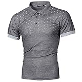 CFWL Sommer T-Shirt Herren Kurzarmhemd Mode Kurzarm Bedruckt Schmal Geschnittene Kurzarm Karo Muster Vintage Shirt Longsleeve Und Shortsleeve Herren-Flanellhemd ReguläRe Passform Grau XXXXL