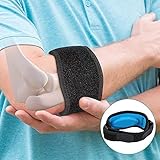 Epicondylitis Spange Ellenbogenbandage Tennisarm, Akozon Golferarm Bandage mit EVA-Polster für Schmerzlinderung, Tennisarm Manschette Medizinisc für Golfer Tennisspieler, Damen und Herren, Schw