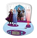 Lexibook RP510FZ_50 Disney Frozen Die Eiskönigin 2 ELSA & Anna, Projector-wecker mit Klingeltönen, Nachtlicht, projeziert die Zeit an die Wand, Soundeffekte, mit Batterien, Blau/