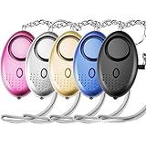 Persönlicher Alarm, 5 Stück 130db Taschenalarm Schlüsselanhänger mit LED Taschenlampe Panikalarm Taschenalarm Persönliche Sicherheit Frauen, Kinder, S