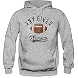 Shirt Happenz Any Given Sunday An jedem verdammten Sonntag Hoodie Herren Super Bowl American Football Hoodies NFL Kapuzenpullover, Farbe:Graumeliert;Größe:XL