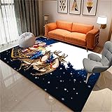 MMHJS Nordischer Stil Rechteckiger Haarloser Rutschfester Weicher Und Bequemer Weihnachtsteppich Moderner Heimteppich Yoga-Matte 100x150