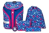 Herlitz Schulranzen SoftLight Plus Jungen Mädchen Schultasche Schulrucksack 7 Teile Set + Trinkflasche (Butterfly 2631)