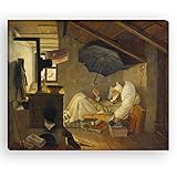 Wandkings Leinwandbilder von Carl Spitzweg - Wähle ein Motiv & Größe:'Der arme Poet' - 40 x 30