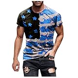 IFOUNDYOU T-Shirt Herren Slim Fit Cross Bedruckte Tshirt für Frühling Sommer Basic Lustige Tunika Hemd Rundhals Lässig Regular Fit Bluse Poloshirt Streetwear Sport Muscle Loose Fit Jerseyshirt Top