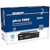 EDISION Picco T265 Full HD H.265 HEVC terrestrischer FTA Receiver T2, (1x DVB-T2, USB, HDMI, SCART, S/PDIF, IR Auge, USB WiFi Support, 2in1 Fernbedieung, schwarz)