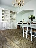 PVC Bodenbelag Vinylboden mit Schriftzügen, dunkelbraun (9,95€/m²), Zuschnitt (2m breit, 1m lang)