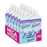 Fabuloso Weichspüler Konzentrat Waschmaschine frisch morgens, weich und frisch, 2 mal mehr Duft und Weichheit in jedem Tropfen, 280 Waschgänge - 12 x 585 ml - 7750 g