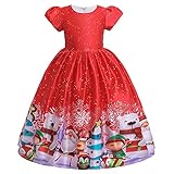 VESNIBA Mädchen Weihnachten Prinzessin Kleid Kinder Kind Xmas Dance Party Kostüm Geburtstag Party Hochzeit Brautjungfer Taufe Tüll Kleider für 2-9 J