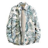 wuitopue Herrenhemden Verkauf Verkauf Clearance Herren Bedrucktes Muster Casual Gentleman Revers Langarm Shirt Bluse UK Stock Winter Warm Tops Bluse UK Größe S-XXXXXL, blau (1), M