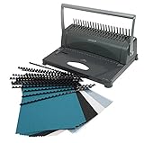 Genie CB 850 Spiralbindegerät (bis 350 Blatt; DIN A4; Inkl. 75-teiligem Starterset) silber/schw