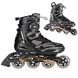 Nils Extreme Herren Damen Inliner Inlineskates | 82A Rollen | ABEC9 Chrome Kugellager | Unisex Fitness Skates für Erwachsene | Schwarz (44)