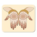 Bunte Mehndi indische Braut Mehandi in der Hand Henna Mehendi Home School Game Player Computerarbeiter MouseMat M