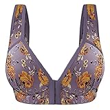 WANGTIANXUE BH Unterwäsche Damen Teenager Mädchen Blumen Druck Vollschalen Bra Ohne Stahlring und Brustpolster Frauen Sport BH Push Up Bralette Weiche Bequem Büstenhalter D