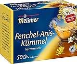 Meßmer Fenchel-Anis-Kümmel | 50 Teebeutel | Vegan | Glutenfrei | Lak