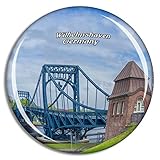 Weekino Wilhelmshaven Kaiser Wilhelm Brücke Deutschland Kühlschrankmagnet 3D Kristallglas Touristische Stadtreise Souvenir Collection Geschenk Starker Kühlschrank Aufkleb