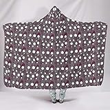 Rtisandu Kuscheldecke mit Kapuze Kreisförmiges Muster Winter Wohndecke Kuscheldecke Schlafdecke Sofadecke Plüschdecke Tagesdecke Printdesign Couchdecke für Erwachsene Kind White 130x150