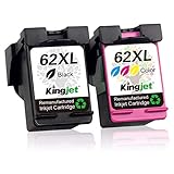 Kingjet 62XL Wiederaufbereitet Druckerpatronen Ersatz für HP 62 62XL 62XL kompatibel mit HP OfficeJet 200 5740 5742 HP Envy 5540 5544 5545 5547 5548 5640 5642 5644 5646 5660 7640
